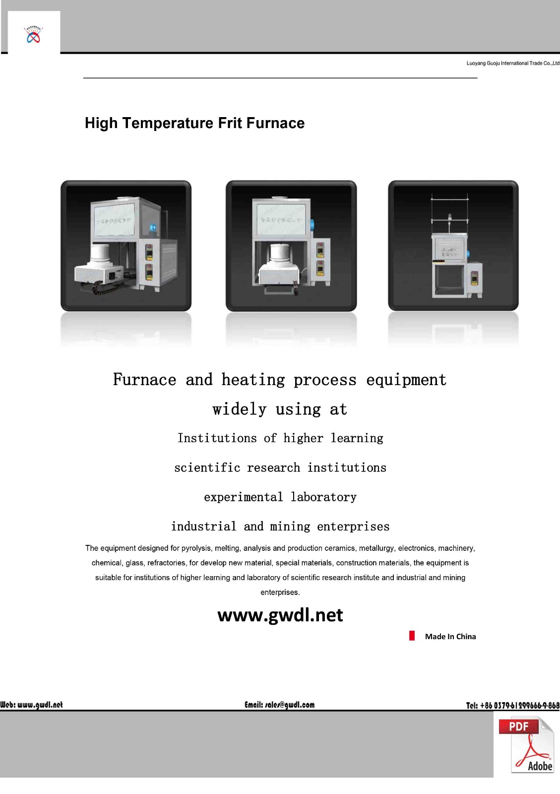High Temperature Large Scale Lifting Frit Furnace(GWL-R)